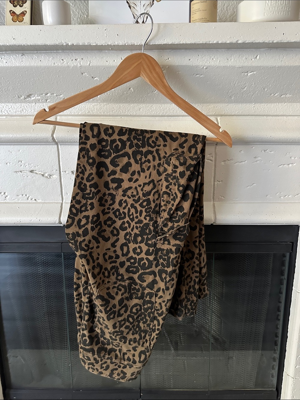 Leopard Print Women’s Pants - Dark Brown/Black